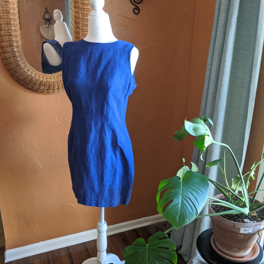 Vintage blue linen dress